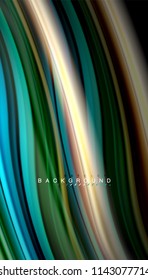 Colores fluidos fondo abstracto, diseño líquido retorcido sobre fondo negro, mármol colorido o textura de ondas plásticas, plantilla multicolor para presentación de negocios o tecnología o portada de folletos web