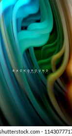 Fluid colors abstract background, twisted liquid design on black, colorful marble or plastic wave texture backdrop, multicolored template for business or technology presentation or web brochure cover