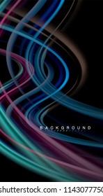 Colores fluidos fondo abstracto, diseño líquido retorcido sobre fondo negro, mármol colorido o textura de ondas plásticas, plantilla multicolor para presentación de negocios o tecnología o portada de folletos web