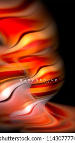 Colores fluidos fondo abstracto, diseño líquido retorcido sobre fondo negro, mármol colorido o textura de ondas plásticas, plantilla multicolor para presentación de negocios o tecnología o portada de folletos web
