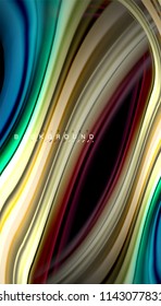 Fluid colors abstract background, twisted liquid design on black, colorful marble or plastic wave texture backdrop, multicolored template for business or technology presentation or web brochure cover