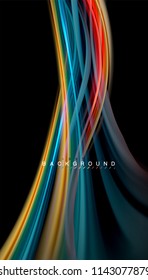Colores fluidos fondo abstracto, diseño líquido retorcido sobre fondo negro, mármol colorido o textura de ondas plásticas, plantilla multicolor para presentación de negocios o tecnología o portada de folletos web