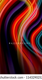Colores fluidos fondo abstracto, diseño líquido retorcido sobre fondo negro, mármol colorido o textura de ondas plásticas, plantilla multicolor para presentación de negocios o tecnología o portada de folletos web