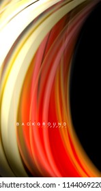 Colores fluidos fondo abstracto, diseño líquido retorcido sobre fondo negro, mármol colorido o textura de ondas plásticas, plantilla multicolor para presentación de negocios o tecnología o portada de folletos web