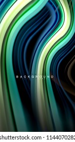 Fluid colors abstract background, twisted liquid design on black, colorful marble or plastic wave texture backdrop, multicolored template for business or technology presentation or web brochure cover
