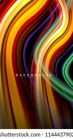 Colores fluidos fondo abstracto, diseño líquido retorcido sobre fondo negro, mármol colorido o textura de ondas plásticas, plantilla multicolor para presentación de negocios o tecnología o portada de folletos web