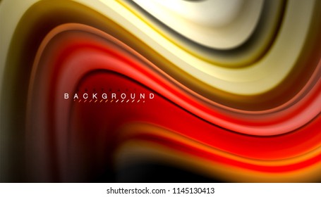 Fluid colors abstract background, twisted liquid design on black, colorful marble or plastic wave texture backdrop, multicolored template for business or technology presentation or web brochure cover