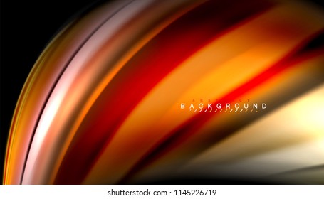 Fluid colors abstract background, twisted liquid design on black, colorful marble or plastic wave texture backdrop, multicolored template for business or technology presentation or web brochure cover