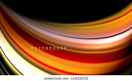 Colores fluidos fondo abstracto, diseño líquido retorcido sobre fondo negro, mármol colorido o textura de ondas plásticas, plantilla multicolor para presentación de negocios o tecnología o portada de folletos web