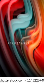 Fluid colors abstract background, twisted liquid design on black, colorful marble or plastic wave texture backdrop, multicolored template for business or technology presentation or web brochure cover