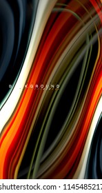 Fluid colors abstract background, twisted liquid design on black, colorful marble or plastic wave texture backdrop, multicolored template for business or technology presentation or web brochure cover