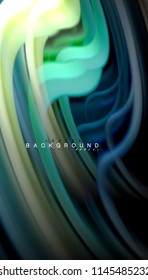 Fluid colors abstract background, twisted liquid design on black, colorful marble or plastic wave texture backdrop, multicolored template for business or technology presentation or web brochure cover