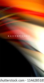 Fluid colors abstract background, twisted liquid design on black, colorful marble or plastic wave texture backdrop, multicolored template for business or technology presentation or web brochure cover