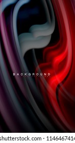 Fluid colors abstract background, twisted liquid design on black, colorful marble or plastic wave texture backdrop, multicolored template for business or technology presentation or web brochure cover
