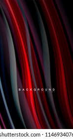 Fluid colors abstract background, twisted liquid design on black, colorful marble or plastic wave texture backdrop, multicolored template for business or technology presentation or web brochure cover