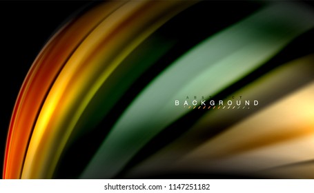 Colores fluidos fondo abstracto, diseño líquido retorcido sobre fondo negro, mármol colorido o textura de ondas plásticas, plantilla multicolor para presentación de negocios o tecnología o portada de folletos web