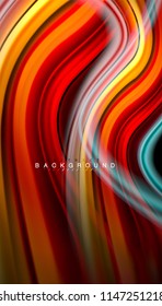 Fluid colors abstract background, twisted liquid design on black, colorful marble or plastic wave texture backdrop, multicolored template for business or technology presentation or web brochure cover