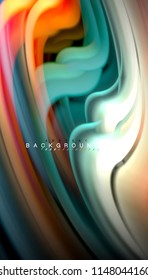 Fluid colors abstract background, twisted liquid design on black, colorful marble or plastic wave texture backdrop, multicolored template for business or technology presentation or web brochure cover