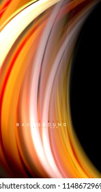 Fluid colors abstract background, twisted liquid design on black, colorful marble or plastic wave texture backdrop, multicolored template for business or technology presentation or web brochure cover