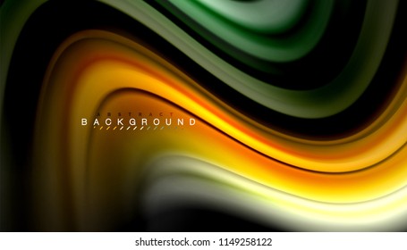 Fluid colors abstract background, twisted liquid design on black, colorful marble or plastic wave texture backdrop, multicolored template for business or technology presentation or web brochure cover