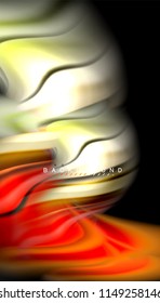 Fluid colors abstract background, twisted liquid design on black, colorful marble or plastic wave texture backdrop, multicolored template for business or technology presentation or web brochure cover