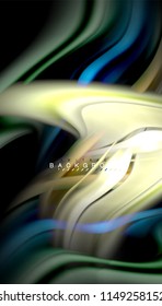 Colores fluidos fondo abstracto, diseño líquido retorcido sobre fondo negro, mármol colorido o textura de ondas plásticas, plantilla multicolor para presentación de negocios o tecnología o portada de folletos web