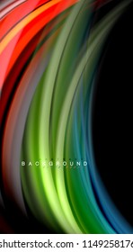 Fundo abstrato de cores fluidas, design líquido torcido em preto, mármore colorido ou fundo de textura de onda de plástico, modelo multicolorido para apresentação de negócios ou tecnologia ou capa de brochura da web