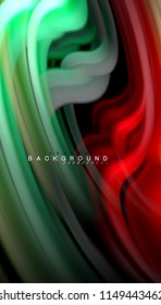 Colores fluidos fondo abstracto, diseño líquido retorcido sobre fondo negro, mármol colorido o textura de ondas plásticas, plantilla multicolor para presentación de negocios o tecnología o portada de folletos web