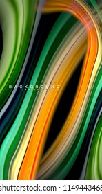 Colores fluidos fondo abstracto, diseño líquido retorcido sobre fondo negro, mármol colorido o textura de ondas plásticas, plantilla multicolor para presentación de negocios o tecnología o portada de folletos web