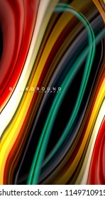 Fluid colors abstract background, twisted liquid design on black, colorful marble or plastic wave texture backdrop, multicolored template for business or technology presentation or web brochure cover