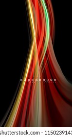 Fluid colors abstract background, twisted liquid design on black, colorful marble or plastic wave texture backdrop, multicolored template for business or technology presentation or web brochure cover