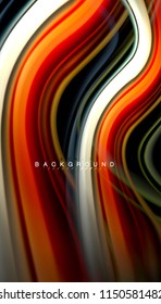Fluid colors abstract background, twisted liquid design on black, colorful marble or plastic wave texture backdrop, multicolored template for business or technology presentation or web brochure cover