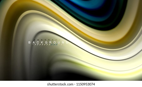 Fluid colors abstract background, twisted liquid design on black, colorful marble or plastic wave texture backdrop, multicolored template for business or technology presentation or web brochure cover