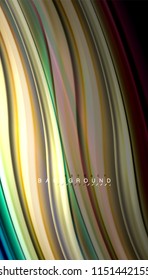 Fluid colors abstract background, twisted liquid design on black, colorful marble or plastic wave texture backdrop, multicolored template for business or technology presentation or web brochure cover