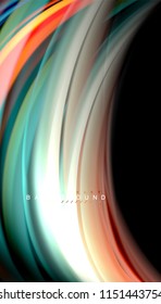 Colores fluidos fondo abstracto, diseño líquido retorcido sobre fondo negro, mármol colorido o textura de ondas plásticas, plantilla multicolor para presentación de negocios o tecnología o portada de folletos web