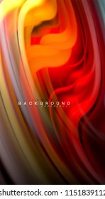 Fluid colors abstract background, twisted liquid design on black, colorful marble or plastic wave texture backdrop, multicolored template for business or technology presentation or web brochure cover