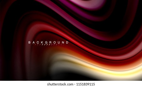 Fluid colors abstract background, twisted liquid design on black, colorful marble or plastic wave texture backdrop, multicolored template for business or technology presentation or web brochure cover