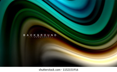 Fluid colors abstract background, twisted liquid design on black, colorful marble or plastic wave texture backdrop, multicolored template for business or technology presentation or web brochure cover