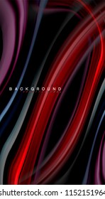 Fluid colors abstract background, twisted liquid design on black, colorful marble or plastic wave texture backdrop, multicolored template for business or technology presentation or web brochure cover
