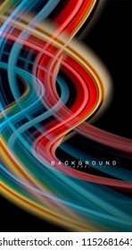 Colores fluidos fondo abstracto, diseño líquido retorcido sobre fondo negro, mármol colorido o textura de ondas plásticas, plantilla multicolor para presentación de negocios o tecnología o portada de folletos web