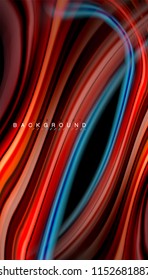 Colores fluidos fondo abstracto, diseño líquido retorcido sobre fondo negro, mármol colorido o textura de ondas plásticas, plantilla multicolor para presentación de negocios o tecnología o portada de folletos web