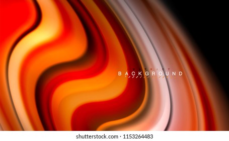 Fluid colors abstract background, twisted liquid design on black, colorful marble or plastic wave texture backdrop, multicolored template for business or technology presentation or web brochure cover