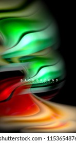 Colores fluidos fondo abstracto, diseño líquido retorcido sobre fondo negro, mármol colorido o textura de ondas plásticas, plantilla multicolor para presentación de negocios o tecnología o portada de folletos web