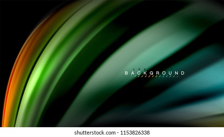 Fluid colors abstract background, twisted liquid design on black, colorful marble or plastic wave texture backdrop, multicolored template for business or technology presentation or web brochure cover