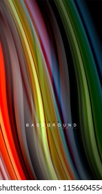 Colores fluidos fondo abstracto, diseño líquido retorcido sobre fondo negro, mármol colorido o textura de ondas plásticas, plantilla multicolor para presentación de negocios o tecnología o portada de folletos web
