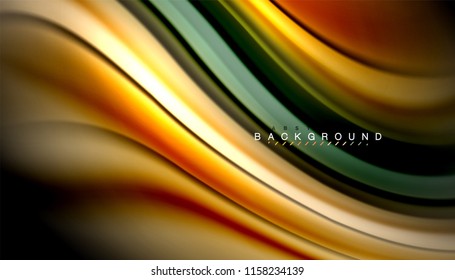 Fluid colors abstract background, twisted liquid design on black, colorful marble or plastic wave texture backdrop, multicolored template for business or technology presentation or web brochure cover