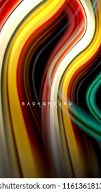 Colores fluidos fondo abstracto, diseño líquido retorcido sobre fondo negro, mármol colorido o textura de ondas plásticas, plantilla multicolor para presentación de negocios o tecnología o portada de folletos web
