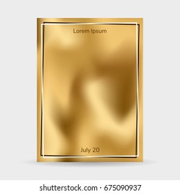 Fluid colors background, blurred background, poster with frame, golden color, gradient, banner. vector illustration.