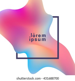 Fluid colors background with frame for your text.