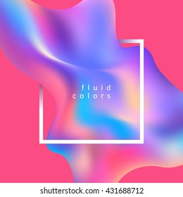 Fundo de cores fluidas com moldura para o seu texto.